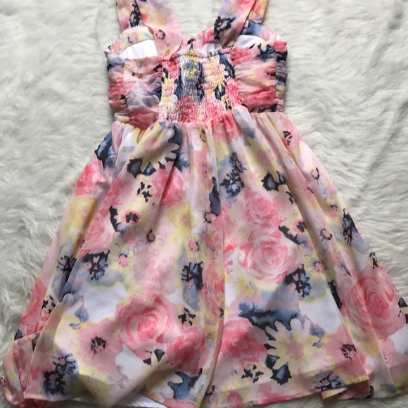 Candies Pink Floral Water Color Dress - Picture 5 of 6